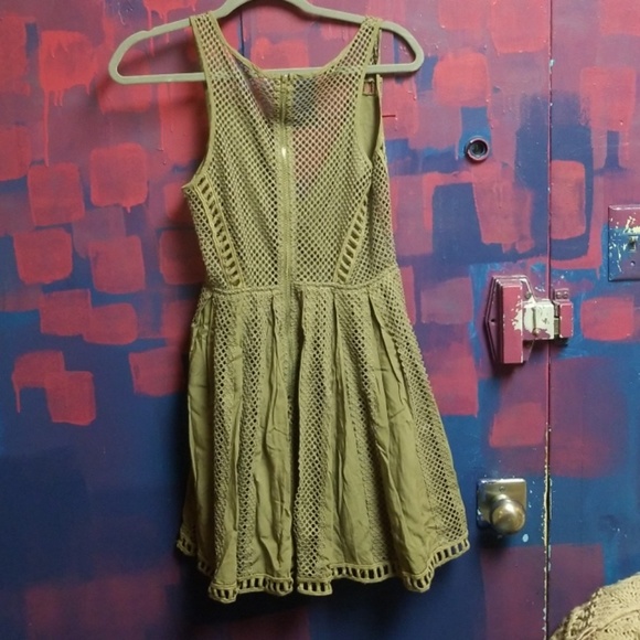 Mesh army green dress - Picture 2 of 4